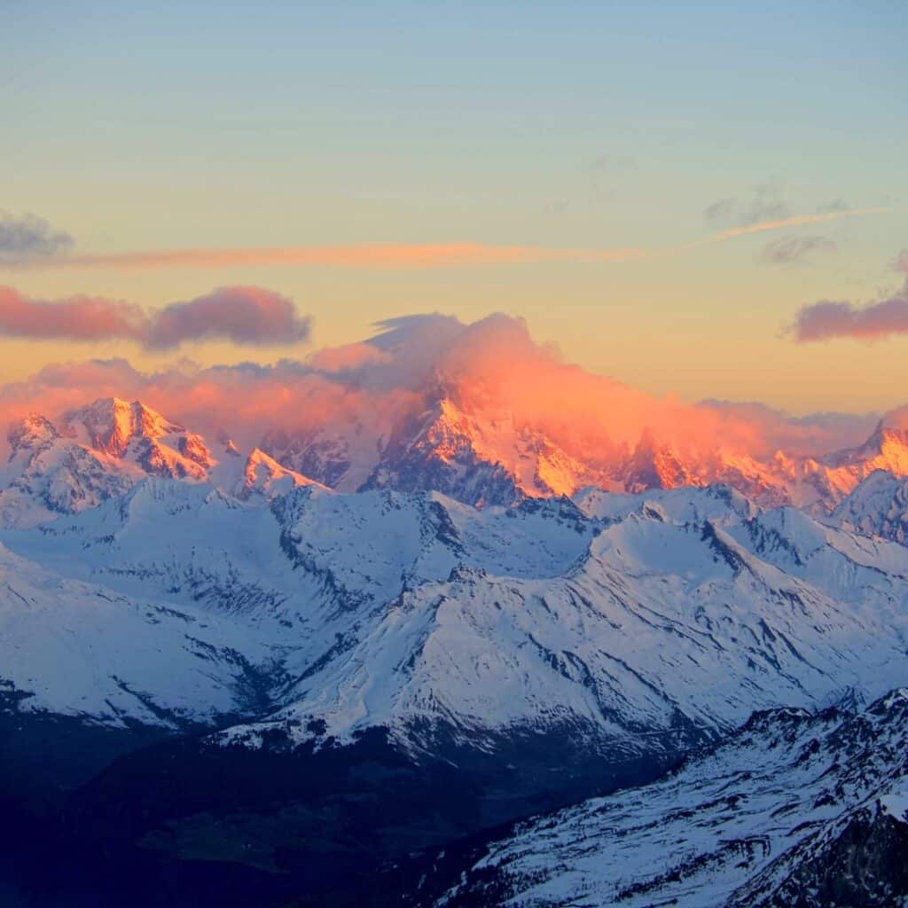 Mont Blanc seen from La Plagne on Glacier Webcam