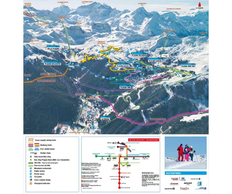 La Plagne snowshoe map