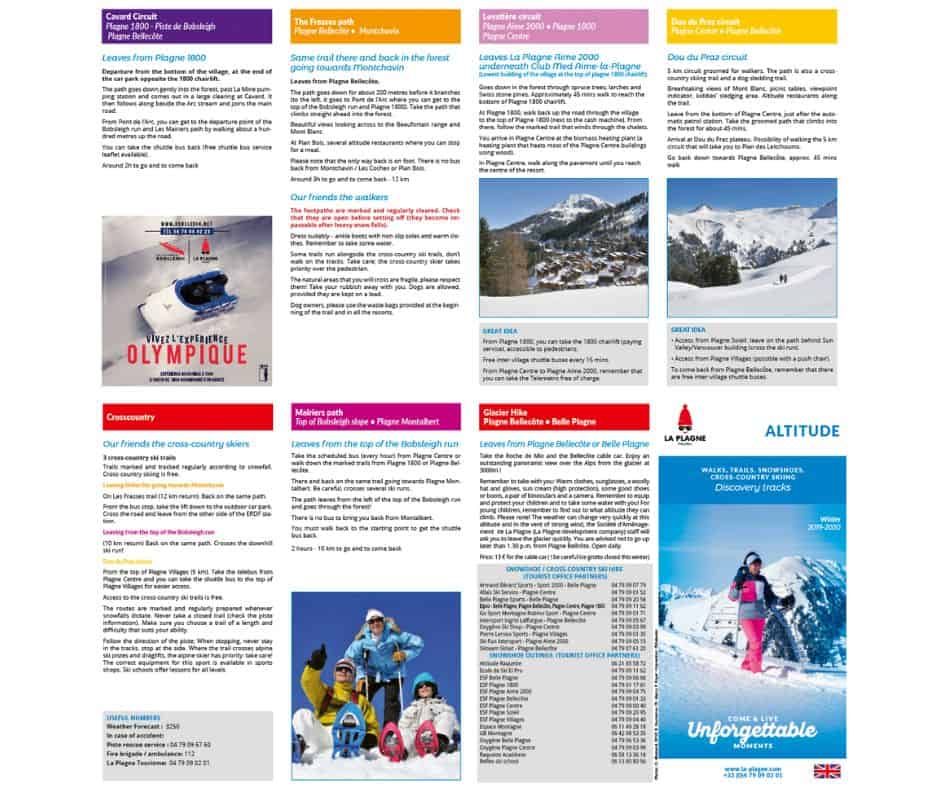 La Plagne snowshoe map