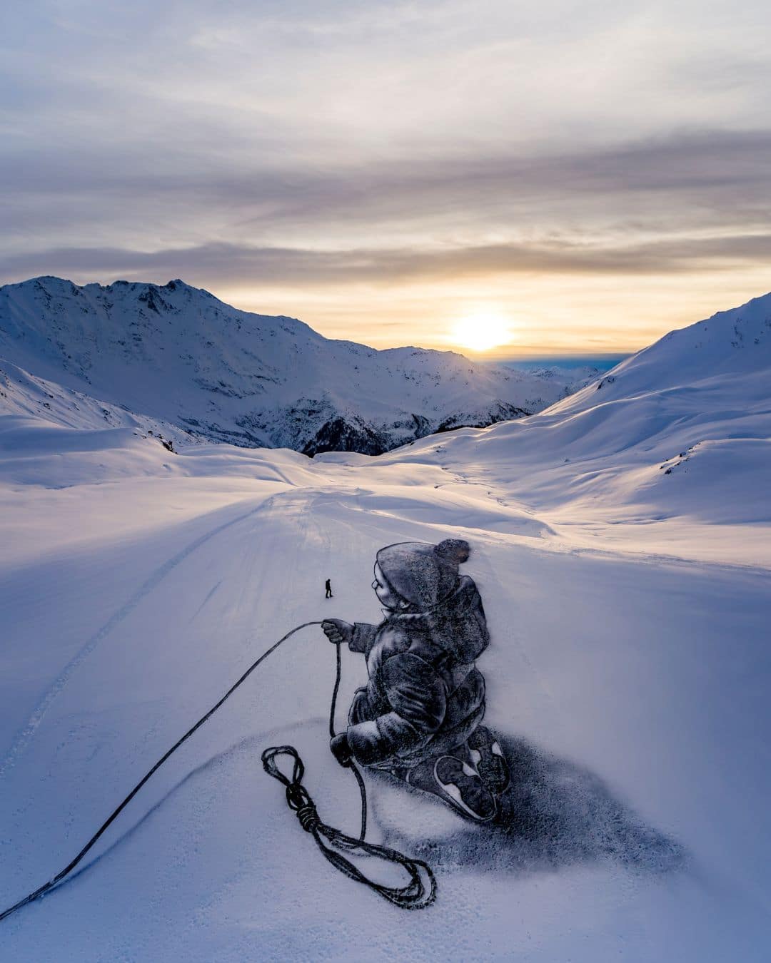 La Plagne Paradiski 20 year aniversary Art Saype