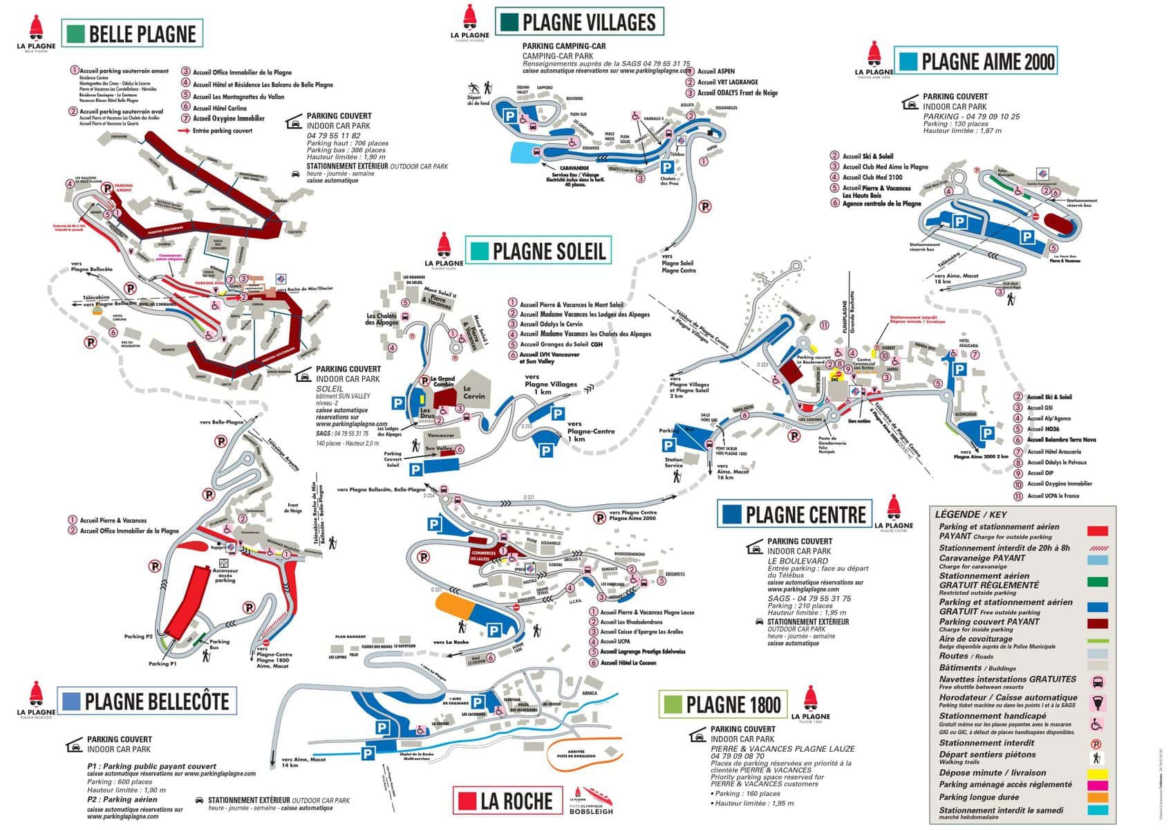 La Plagne Car Park Map