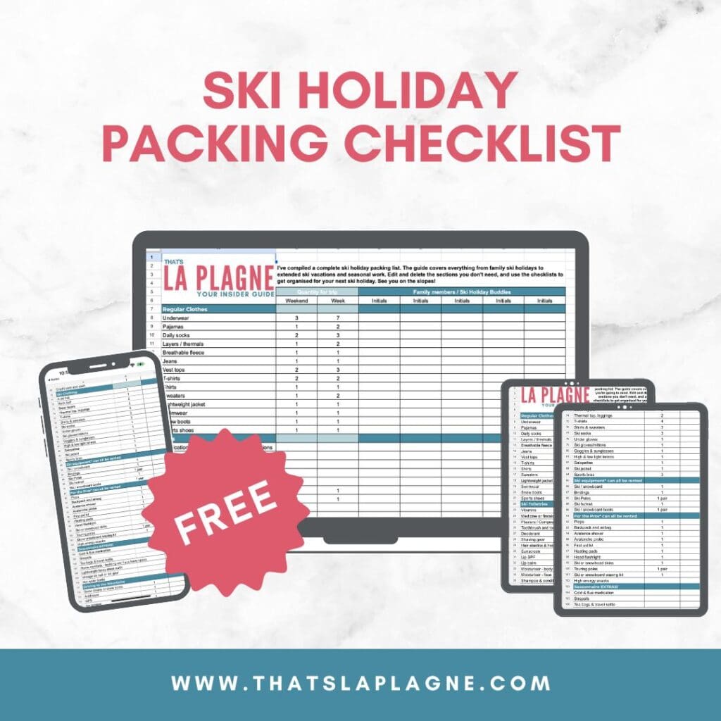 Free downloadable ski holiday packing checklist