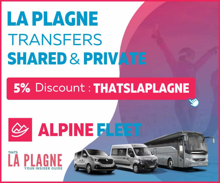 Alpine Fleet shared and private La Plagne airport transfers with 5% discount code THATSLAPLAGNE from That's La Plagne