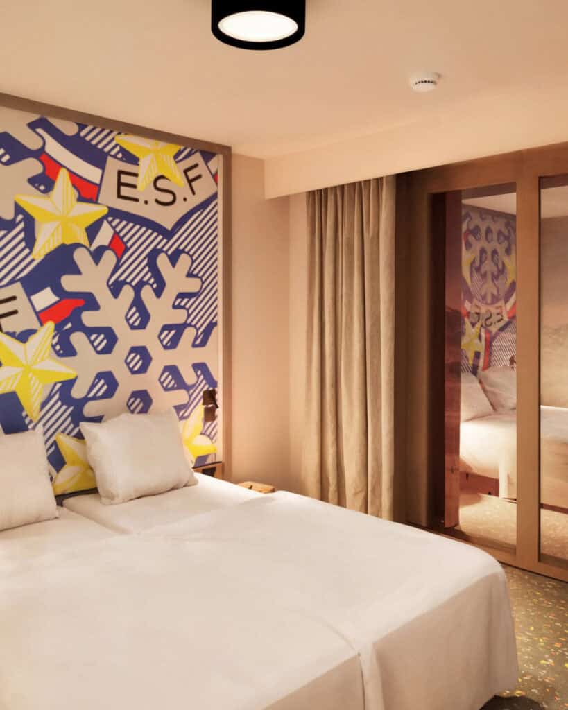 Pop Alp hotel La Plagne - a shot of the bedroom in the new hotel in Plagne Centre this winter