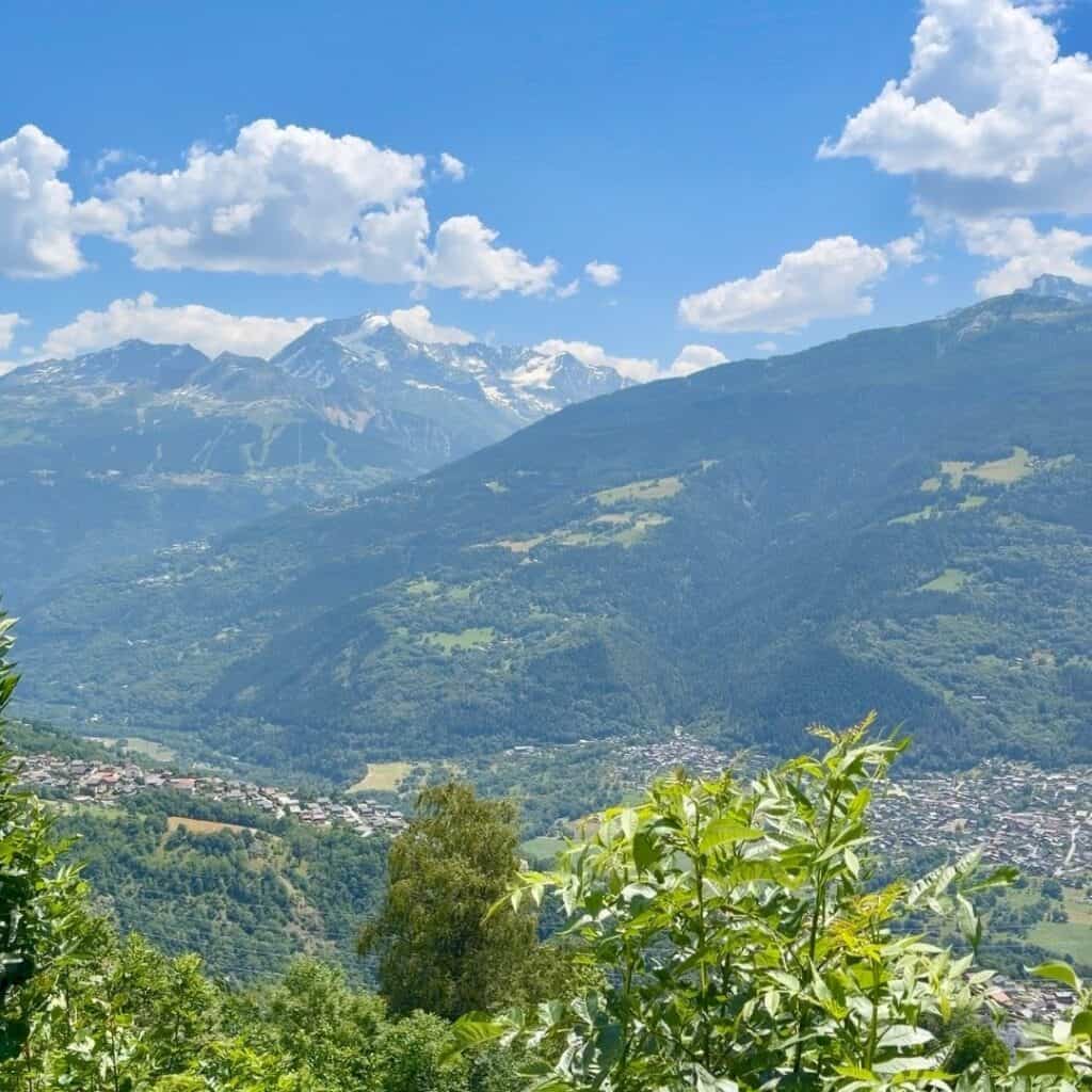 View across the Tarentaise Valley from the slopes above Granier during a seasonal foraging experience.
